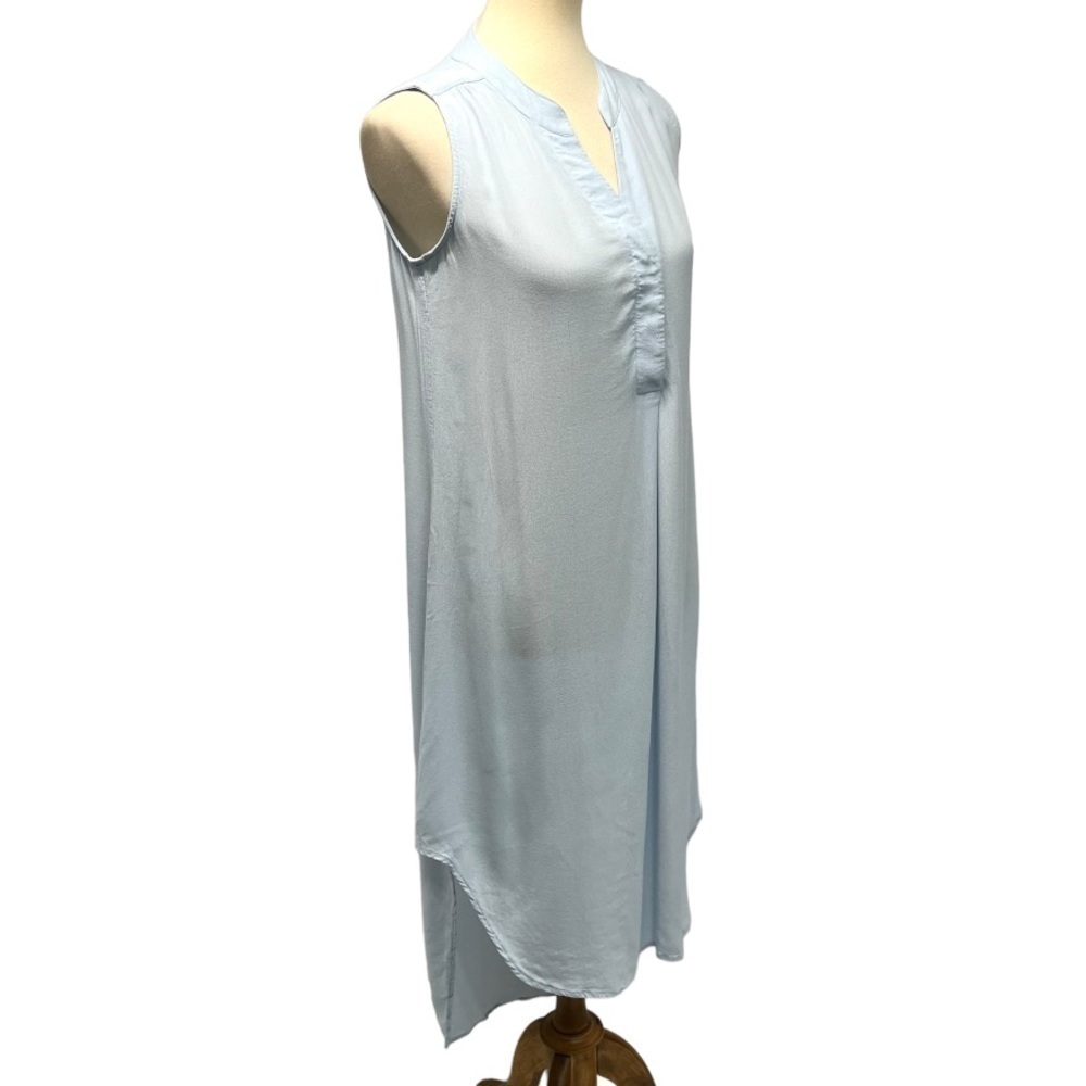 CAbi Light Blue High Low Sleeveless Shift Shirt Dress Womens Size Small - Picture 6 of 9